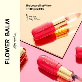 Winky Lux Flower Balm, pH Lip Balm, Color Changing Lipstick and Tinted Lip Balm Stain, Vegan & Cruelty Free Hydrate & Plump, Sheer Pink Lipstick, Purple Flower