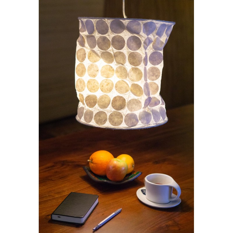 GURU SHOP Lokta Annapurna Round Boho Paper Pendant Lampshade, Handmade