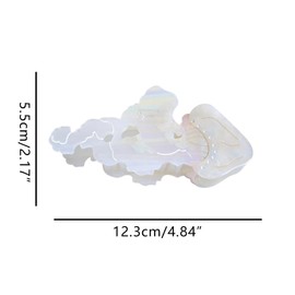 Fancy Ocean Jellyfish Hair Clips,Cute Acetate Hair Clip,Big Claw Clips for Women,White