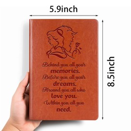 JOHSBYD Beauty and The Beast Leather Notebook Always Remember You’re Braver Than You Believe Leather Notebook TV Movie Gifts Inspirational Gifts for Son Daughter (behind you)
