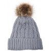 styleBREAKER Cable Pattern Bobble Hat, Knitted Hat with Fur Bobble