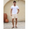 PLEPAN Mens 5 Inch Linen Shorts - Casual Elastic Waist