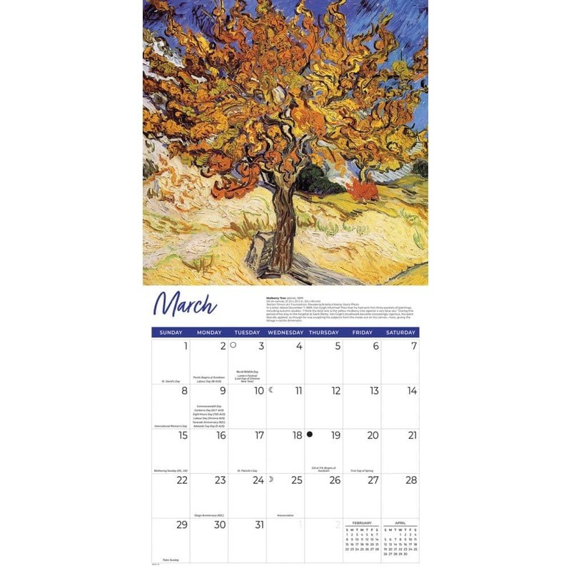 Carousel Calendars, Van Gogh 2026 Wall Calendar, 12'' X 12'',