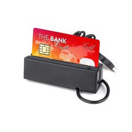 Xinyee 3 Tracks Magnetic Stripe Card Reader and Swiping Machine for Bank/Inquiry/POS Systems - USB Mini Smart Card Reader