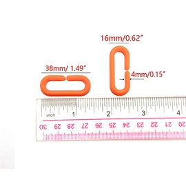 Hyamass 200-Piece Orange Plastic Chain Links & Toys - Interlocking C-Clip Bird Cage Accessories for Parakeets, Sugar Gliders, Small Pets (Climbing/Swinging Toys)