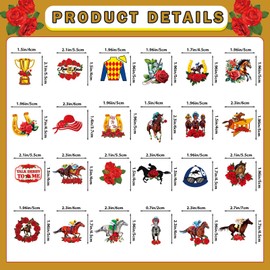 48Pcs Kentucky Derby Cupcake Toppers Horse Racing Cupcake Toppers Kentucky Derby Decorations for Kentucky Derby Party Decorations Horse Racing Decorations Kentucky Derby Party Supplies