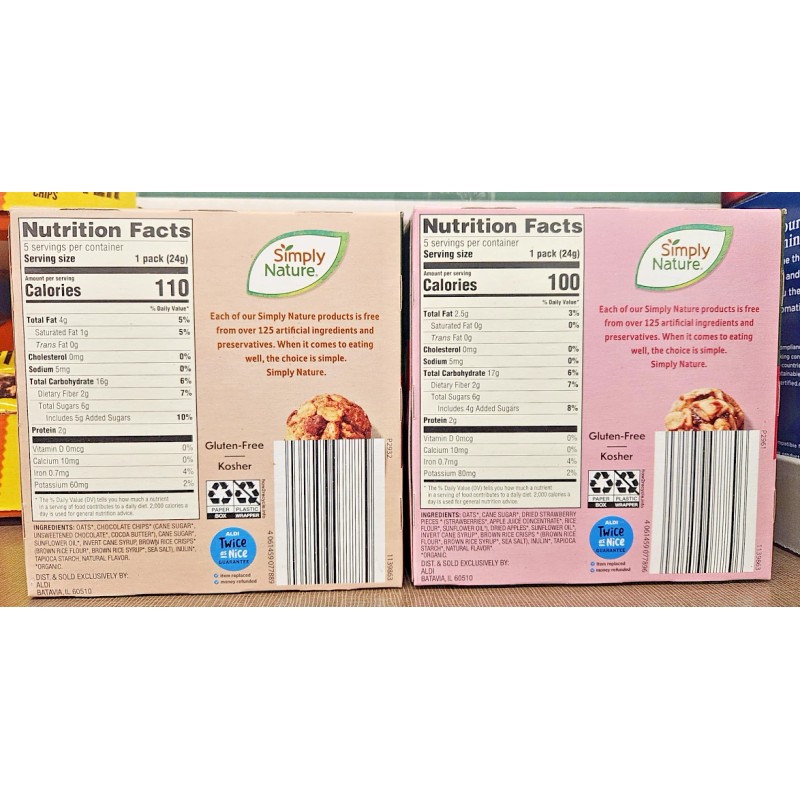 Simply Nature NON-GMO Organic Chocolate Chip Strawberry Granola Bites (2