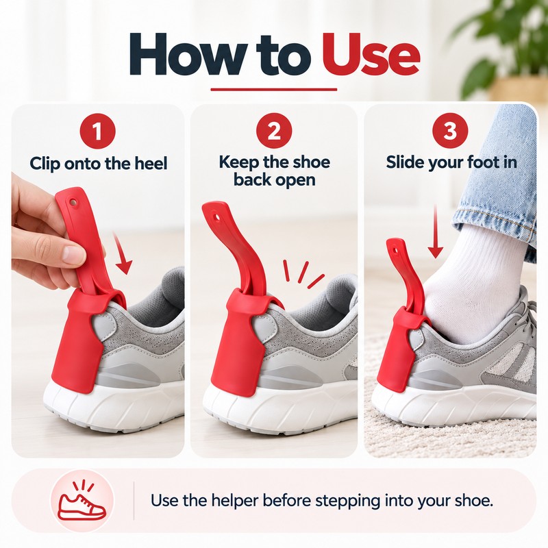 Plastic Shoe Helpers for Easy Shoe Wearing – 2-Piece Curved