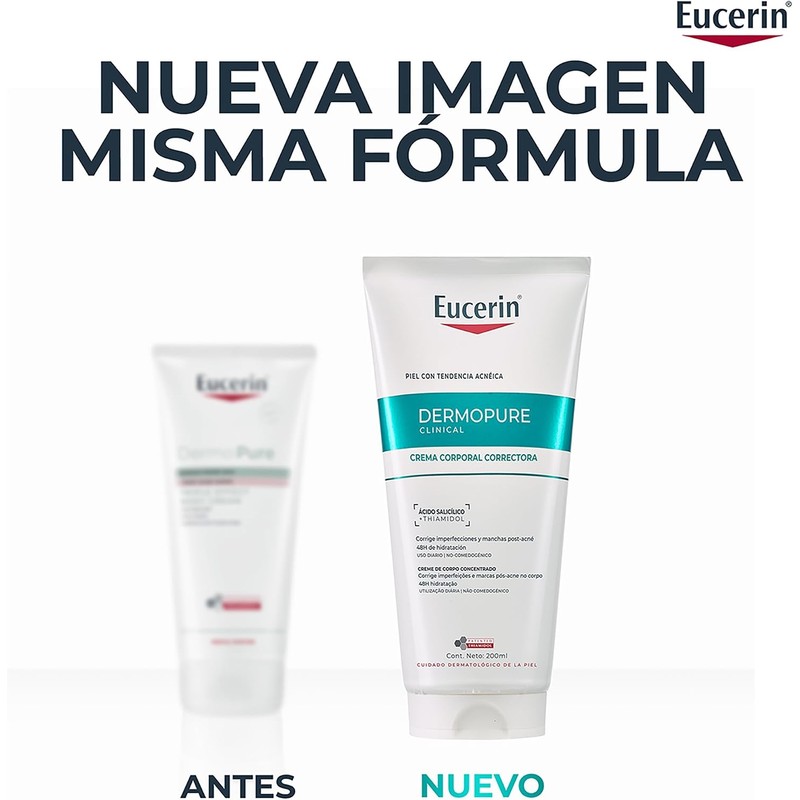 EUCERIN DermoPure Triple Effect Crema Corporal (200ml) Anti-Imperfecciones, Anti-Manchas, Anti-Brillo,
