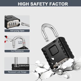ZHEGE Heavy Duty Combination Lock Outdoor, 4 Digit Large Weatherproof Padlock - High Security & Design of Hidden Password Suitable for Garden Gate, Fence, Storage Shed, Garage (Black)