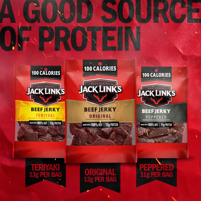 Jack Link's Beef Jerky Variety Pack – Includes Original, Teriyaki