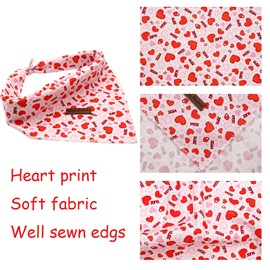 Bobo Rainbow Bobo Dog Bandana, 1PC Valentine's Dog Bandanas Pink Heart Girl Bibs Scarf Square Soft Dog Kerchief Pet Bandanas for Small Medium Large Dogs