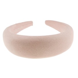 Womens Suede Look Matador Occasion Wedding Bridal Party Birthday Christmas Evening Wide 4cm Bump Padded Hair Hairband Accessories Headband Alice Band (Dusky Pink)