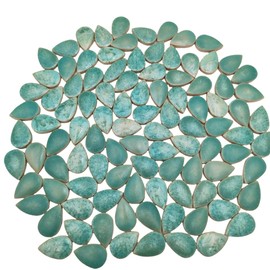 105 Pieces 28mm x 18mm Ceramic Raindrop Mosaic Tiles, 500g Mosaic Tile Pieces for Handmade Mosaic Making, Art Projects, Home and Outdoor Decoration (Ice Crystal Green)