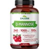 Zazzee D-Mannose, 1000 mg per Serving, 240 Vegan Capsules, 4