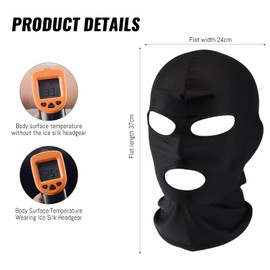 FunnAura 2 Pcs Full Cover Hood Mask, Open Mouth Ice Silk Black Balaclavas for Men Women Racing Ski Motorbike Motorcycle