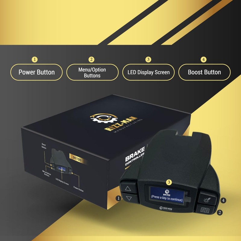 RIZZ-Man 90195 Universal Brake Controller for Trailers with 1-4 axle