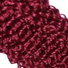Dark Burgundy Bundles Human Hair 99J Water Wave 3 Bundles