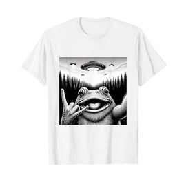 Alien Frog Selfie with UFO T-Shirt