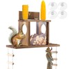 Enhon Wood Squirrel Feeder for Outside, Window Squirrel Feeder with