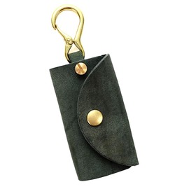 Agility affa Clevis Key Case, Smart Key, Carabiner, Sliding Type, Genuine Leather, Slim, Hanging, Men's, Women's,, green