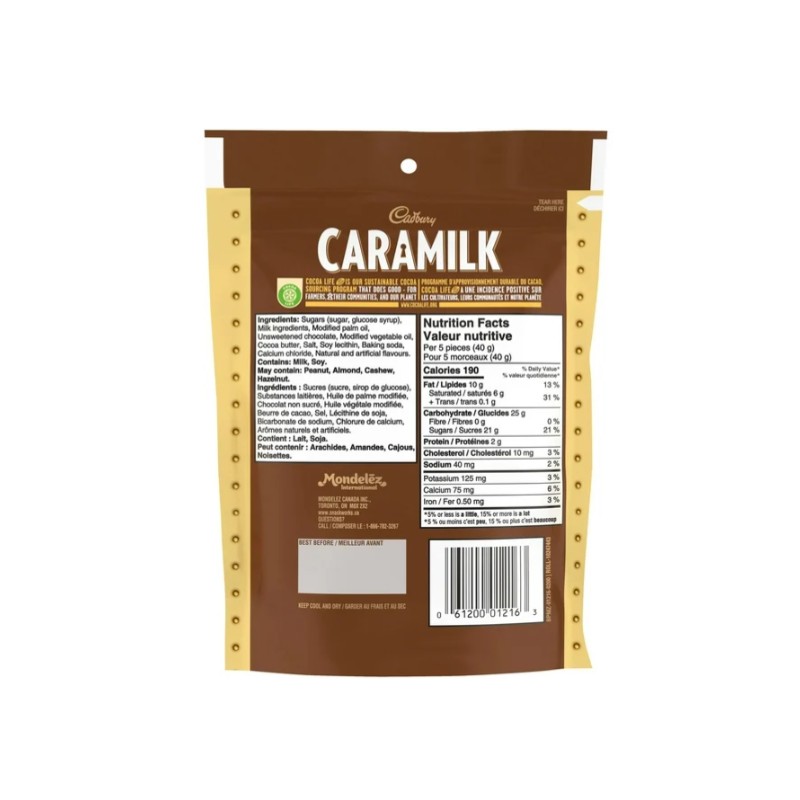 Cadbury Caramilk Caramel Chocolate Candy Mini Bars, 200g