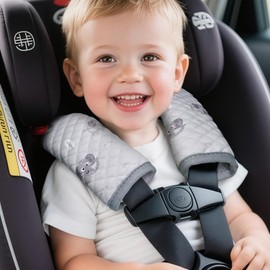 INFANZIA Fundas para cinturón de seguridad de coche para bebés, almohadillas suaves para el hombro del asiento de coche para niños, fundas de cojín para cinturón de seguridad de doble cara para
