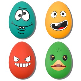 KrauzPet Dog Toys Squeaky, Funny Puppy Balls Pet Toy Pack, Interactive Latex Rubber Squeak Egg Ball for Puppies Small Medium Breed Dogs