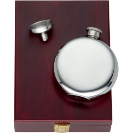 Gorham NIB Lenox Gorham That's Entertainment 2-Piece Round Flask Set, Wooden Caddy 5oz
