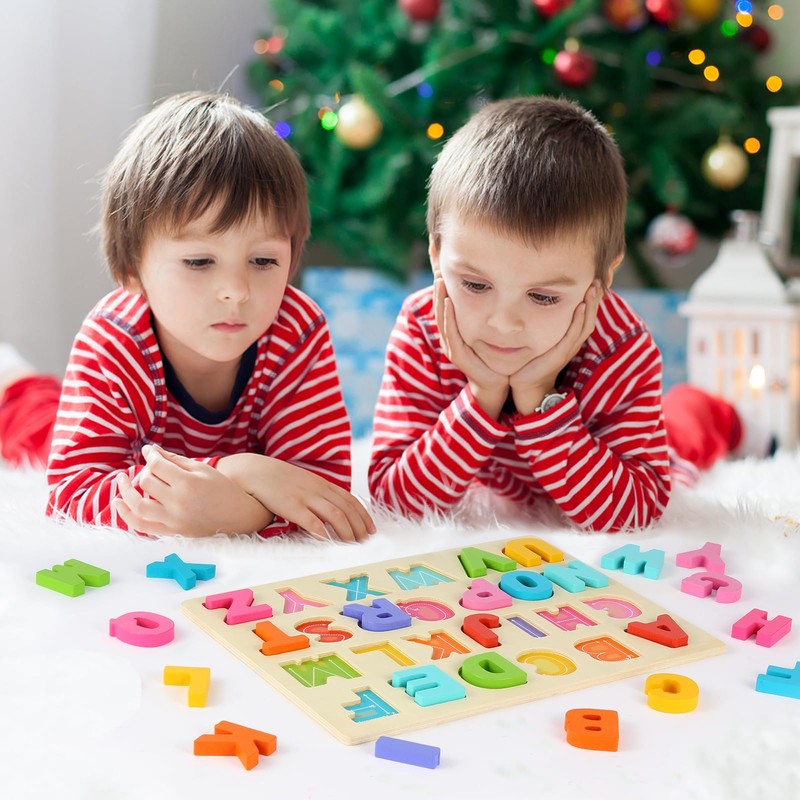 Wooden Puzzles for Toddlers, ABC Alphabet Puzzle, Learning Toys, Preschool