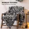 EVERGRACE Faux Rabbit Fur Throw Blanket, Luxurious Soft Bubble Fluffy