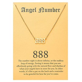 Angel Number 888 Choker Necklace Numerology Jewelry for Women Gold Tone