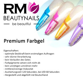 Colour Gel Metallic Rouge Red UV LED Nail Gel Studio Quality Colour Gel RM Beautynails Pack of 1 (1 x 5 ml)