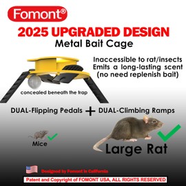 Fomont 2025 New Improved Bucket Lid Mouse Trap Rat Trap-Metal Bait Cage-Automative Reset-5 Gallon Bucket Fit