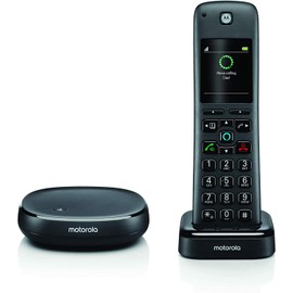Motorola AXH01 AX Series Smart Cordless Phone and Answering System with Built-in Alexa (1 Handset)