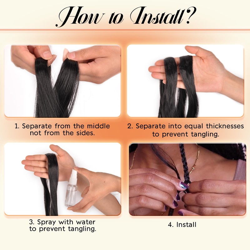 French Curl Braiding Hair 14 Inch 8 Packs Black Curly