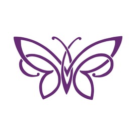 Unique Butterfly [Pick Color] Vinyl Transfer Sticker Decal for Laptop/Car/Truck/Window/Bumper (4" x 2.3", Purple)