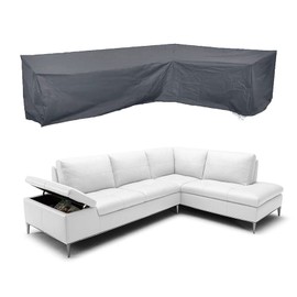 J&C Patio Furniture Covers Left L Shape Patio Sectional Covers Waterproof Outdoor Sofa Cover Heavy Duty 420D Patio Sectional Sofa Cover Outdoor Furniture Covers Grey Sectionals 106x79 Inch