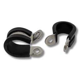 Lumonic 5 x 14 mm pipe clamps with rubber insert, stainless steel V2A, cable clamps for screwing, hose clamp 14 mm, pipe clamps, mounting clamp 14