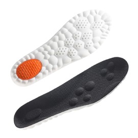 JDXun Memory Foam Shoe Insoles for Men and Women, Orthotic Insoles for Sports and Daily Life, Height Increase Insoles, Breathable, Shock Absorbing, Black, 7-8/Large