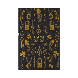Valentine's Day Heart Nail Sticker Love Lock Key Star Wing Flower Gold and Silver S8Cs 065 Gold Nail Wraps Art Stickers Manicure Supplies for Women Nails Full Long Lasting Easy Apply and Remove