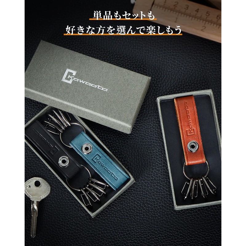 Kawaoto Men's Pueblo Leather Key Holder, Genuine Leather, 4 Hooks,