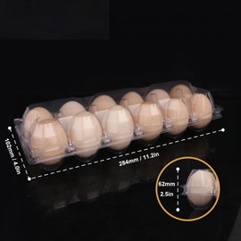 KOURRTER Plastic Egg Cartons Bulk 2x6 Egg Holders Style Holds 12 Eggs - Half Dozen Storage Perfect for Family Pasture, Groceries Chicken Farm, Refrigerator Storage (12 Grids) 50 Pack