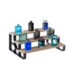 Modern 3-Tier Cologne and Perfume Display Shelf, Gray Wood with