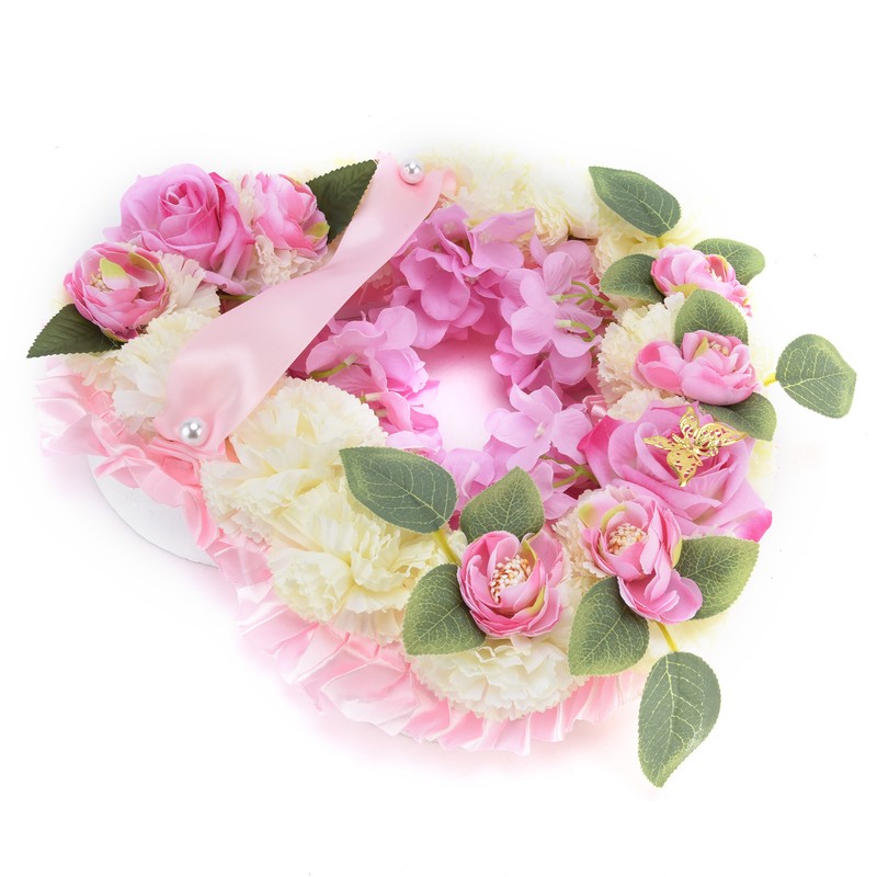 Artificial Heart Shaped Wreaths Wedding Wreaths Fake Flowers Decoration for