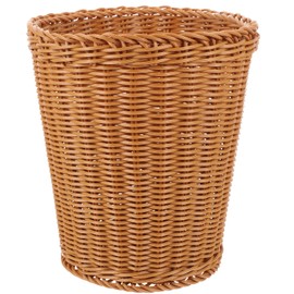 Alipis Rattan Waste Basket, Straw Trash Can Woven Wastebasket Plastic Bedroom Trash Can Office Garbage Cans Trash