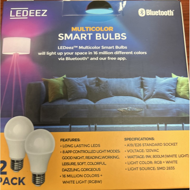 LEDEEZ Multicolor Smart Bulbs - 2 Pack In A Box