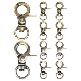 M METERXITY 10pcs Swivel Snap Hook Zinc Alloy Lobster Claw Trigger Snap Hook Spring Buckle Clip for Key Chain Strap Bag [Bronze & Brass]