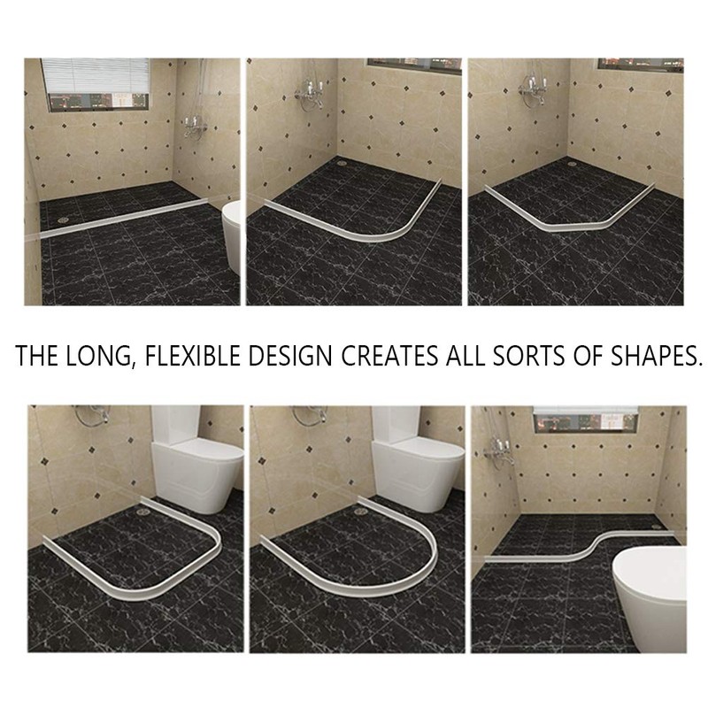Duzzy 98 Inch Collapsible Shower Threshold Water Dam, Ideal for