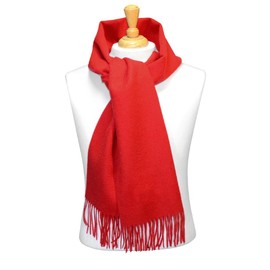Biagio 100% Wool NECK Scarf Solid Red Color Scarve for Men or Women